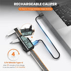 HARDELL Digital Caliper, Rechargeable 0-8 Inch Calipers Measuring Tool - Image 3