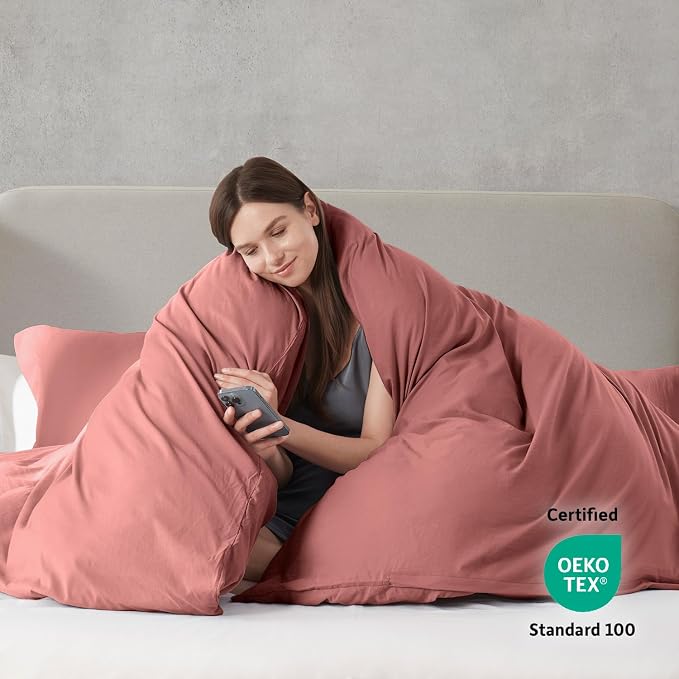 Nestl Pink Clay Duvet Cover Queen Size - Image 3