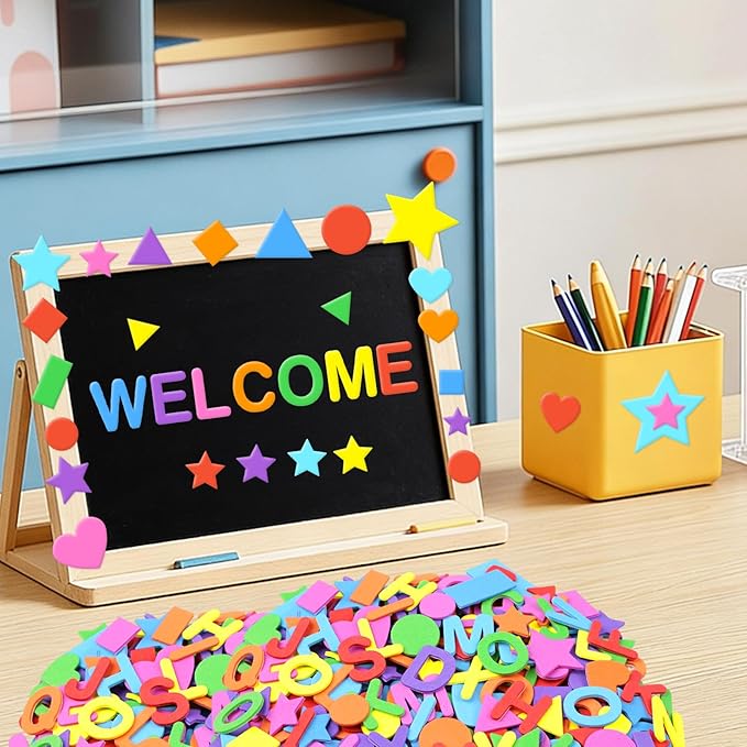 1488Pcs Foam Stickers, 8Colors Foam Shape Letter Stickers - Image 5