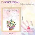 CLUSIVC Mother’s Day Handprint Flower Craft Kit – DIY Flower Bouquet Gift - Image 2