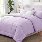 CozyLux Queen Comforter Set Lavender, 7 Pieces Bed in a Bag, Light Purple by CozyLux