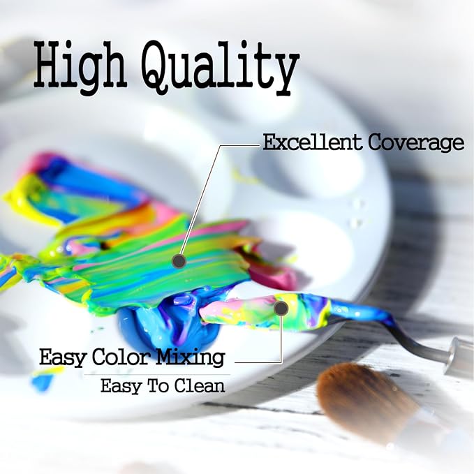 Artkey Acrylic Paint Set, 16 Colors 2 oz/59 ml Acrylic Paint Kit - Image 4