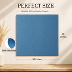 Denim Blue Large Felt Fabric 36" x 36", 1mm Stiff Felt Sheet, Nonwoven Fabric - Image 3