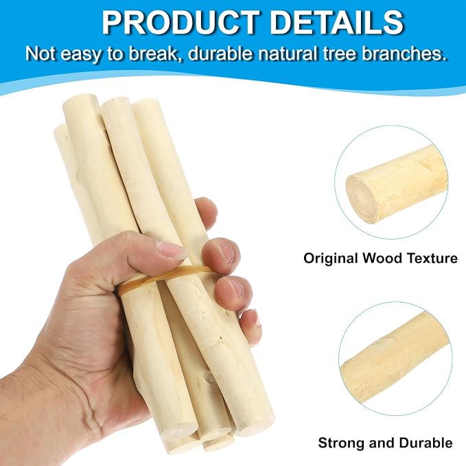 PATIKIL 8 Pcs / 30cm Wood Log Sticks, 0.6-1.2inch in Diameter Natural Driftwood - Image 3