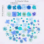 60Pcs Blue Small Dried Pressed Flowers - Image 2
