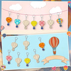 RattanView 24 Pcs Hot Air Balloon Craft Color Your Own Keychains DIY Craft - Image 7