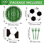 Qyeahkj 100 Pcs Soccer Party Plates and Napkins Set, Sports Birthday Party - Image 2