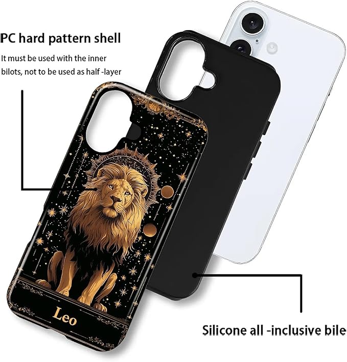 ZHEGAILIAN Case for iPhone 16 Plus, Galaxy Lion Gold Durable Shockproof - Image 3