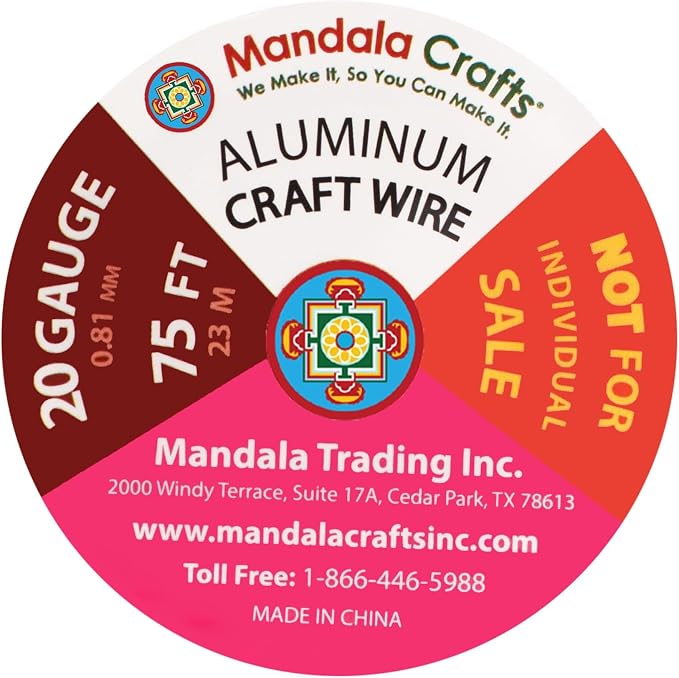 Mandala Crafts 20 GA Purple Brown Red Assorted Anodized Aluminum Craft Wire | - Image 3