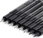 Muchcute Micro Fineliner Drawing Art Pens: 8 Black Fine Line Waterproof Ink Set by Muchcute