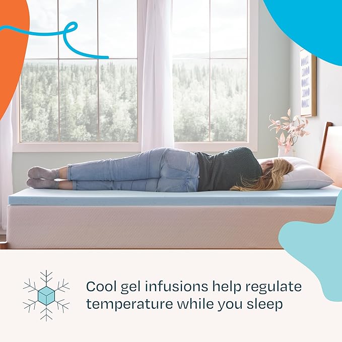 Linenspa Memory Foam Mattress Topper, Twin Size - Image 2