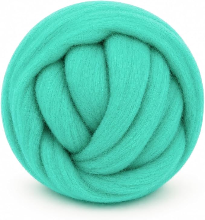 3.53oz Wool Roving: Needle Felting Wool White Roving Wool Felting Supplies Pure by Gipony