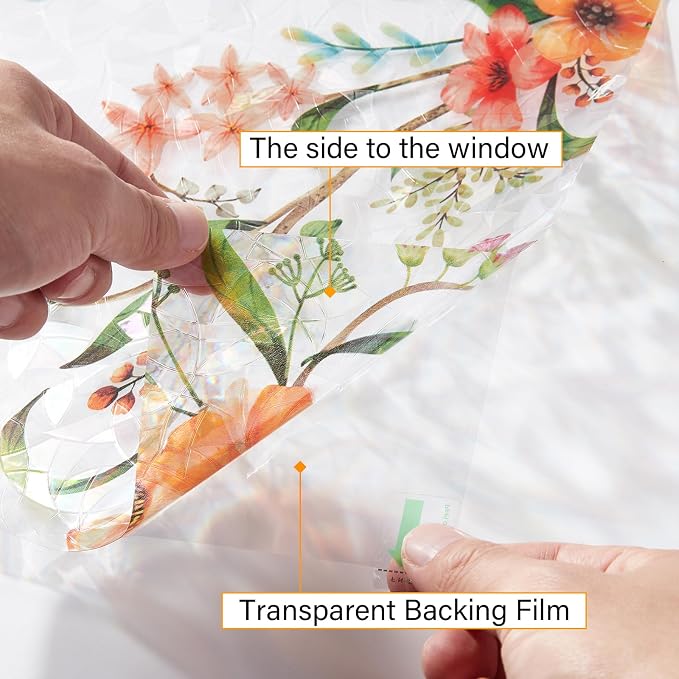 Kromapolis Window Privacy Film Floral Rainbow Decorative Stickers, 3D Static - Image 7