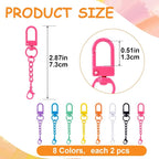 16 Pcs Metal Keychain Clip, Colorful Swivel Snap Hook - Image 2