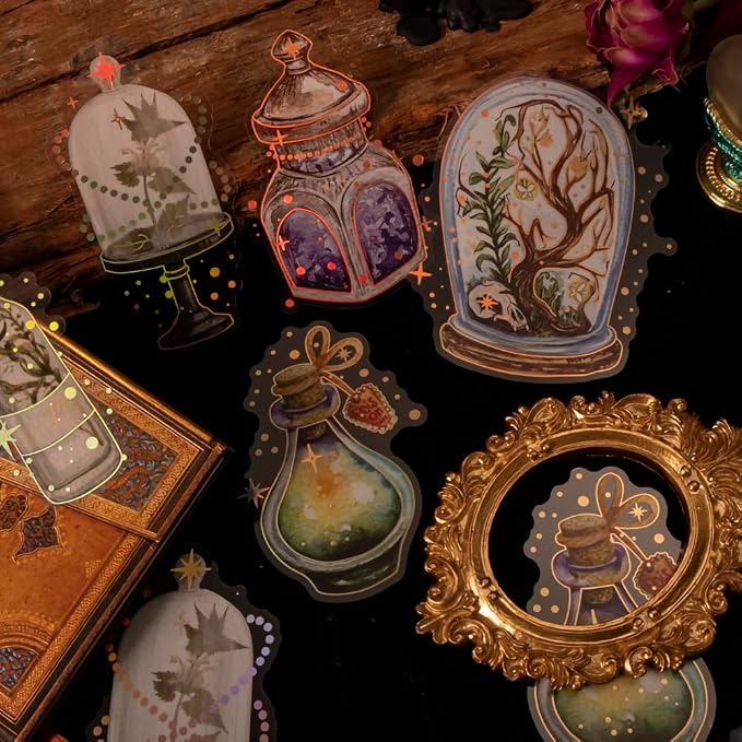 Yoksas Vintage Gold Foil Holographic Magic Witchy Big Stickers - Image 4