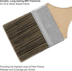 Double Thick Chip Paint Brush, 6 Pack, 3 inch / 75mm Stain Brushes - Image 3