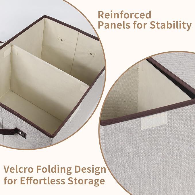 Foldable Fabric Storage Box, 16.5 x 11.8 x 9.8 inches, - Image 3