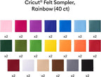 Cricut® Felt Sheets, Rainbow Sampler – 12 in x 12 in | Compatible - 1mm Felt - Image 2