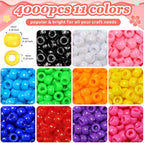 IOOLEEM 4000pcs Pony Beads, 11 Colors, Bulk Beads - Image 2