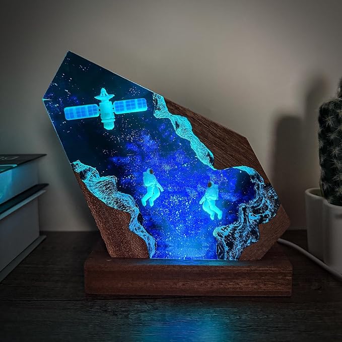 Space Resin Lamp, Handmade Galaxy Resin Night Light by NICEHERA
