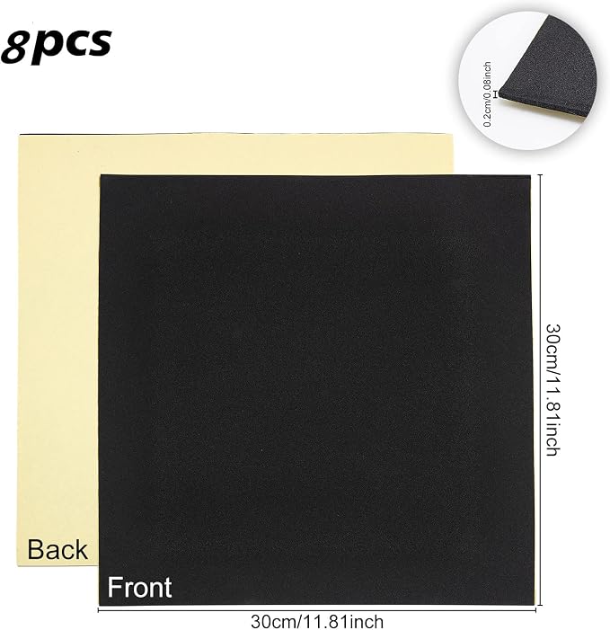 BENECREAT 8PCS 2mm Thick Self Adhesive Foam Sheet, DIY supplies - Image 2
