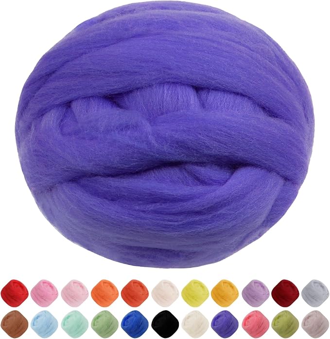 JeogYong Needle Felting Wool, 3.53oz Wool Roving Chunky Wool Yarn, Wet Felting by JeogYong