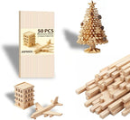 50PCS Square Wooden Dowels, 3/16" X 3/16" X 12"Square Dowels | Beautifully by Unknown
