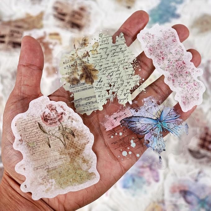 Vintage Aesthetic Stickers for Junk Journaling Supplies, Dual Materials - Image 4