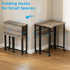 GreenForest Folding Desk with Wheels, 24.8" Rolling Table - Image 3