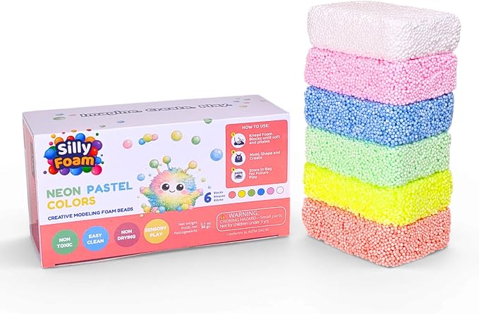 Silly Foam, Creative Modeling Foam Beads, Arts & Crafts, Sensory Play, Travel by SillyFoam