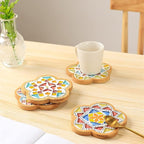 4PCS Mosaic Bamboo Coasters for Crafts, Blank Base Trays, Drinking Cup Coaster - Image 6