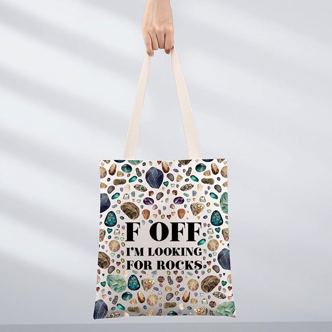 JNIAP Rock Collector Tote Bag Rock Lover Gift Geologist Gift F Off I'm Looking - Image 5