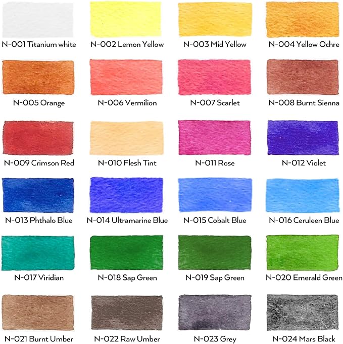 Nicpro Watercolor Paint Set for Adults, Beginner & Artists, 24 Colors - Image 2