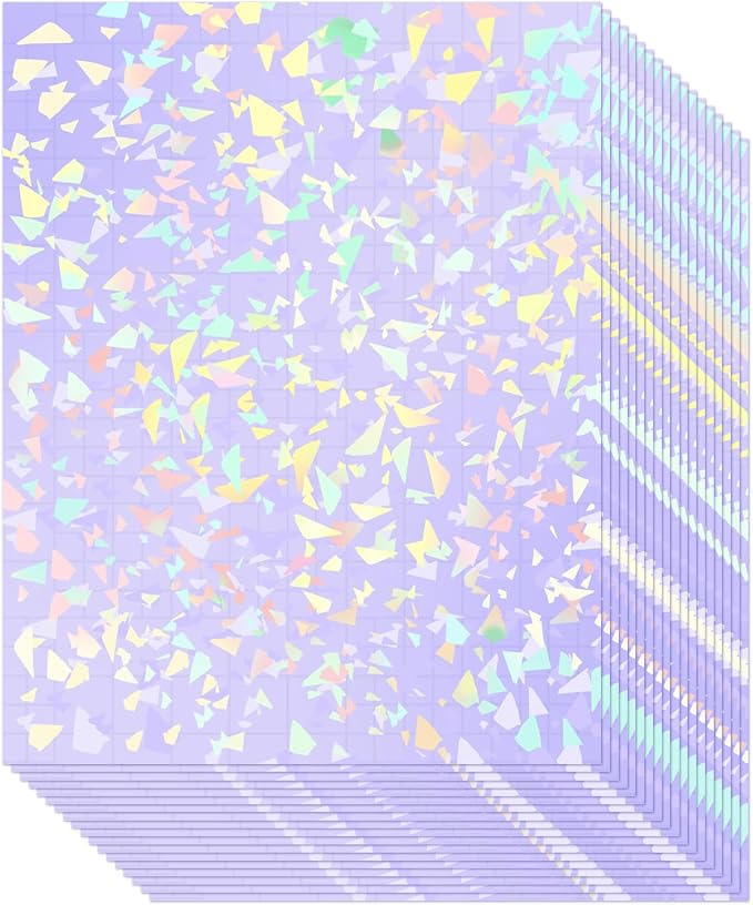 36 Sheets Holographic Laminate Sheets Clear Holographic Sticker Paper | Self by CosrkHolographicLaminateSheets