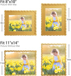 11x14 Picture Frame with Mat for 8x10, Wavy Edge Wooden Real Glass Photo Frame - Image 4