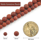 6mm Matte Red Turquoise Bead, 15-Inch Matte Round Loose Stone Beads - Image 3