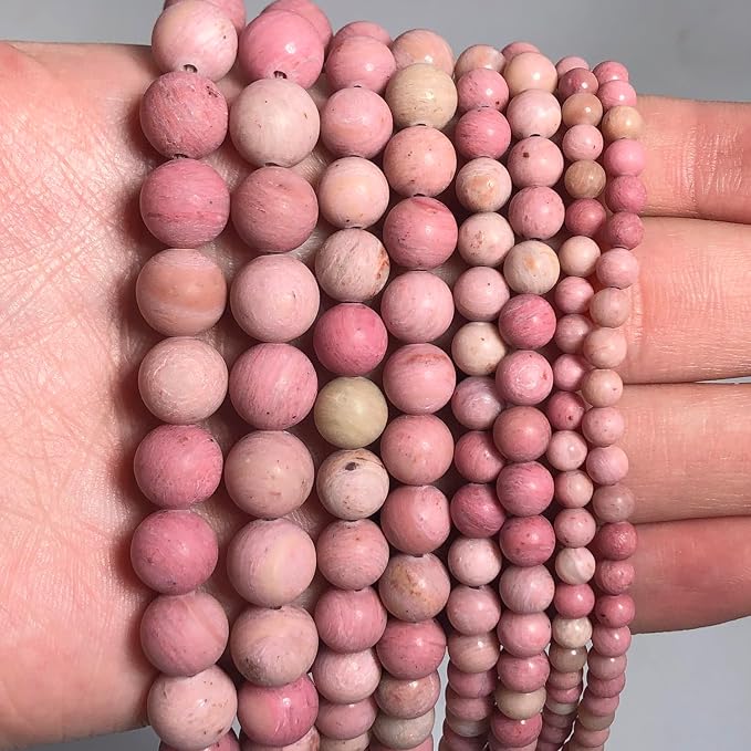 10mm Matte Pink Rhodochrosite Bead, 15-Inch Matte Round Loose Stone Beads - Image 8