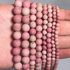 10mm Matte Pink Rhodochrosite Bead, 15-Inch Matte Round Loose Stone Beads - Image 8