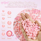 qiipii 220PCS 10mm Dark Pink Half Round Pearls Bulk - Image 3