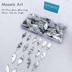 LITMIND 120 Pieces Silver Mosaic Glass Petals & Leaves - Image 3