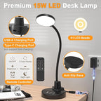 15W LED Desk Lamp with USB Charging Ports, Dimmable Table Lamp with 3 Color - Image 9