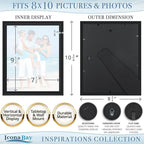 Icona Bay 8x10 Picture Frames, Beautifully Detailed Molding, Contemporary - Image 3