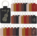 30 Pcs Leather Key Fob Kit, Rectangular Laser Engraving Blanks by Tikjiua