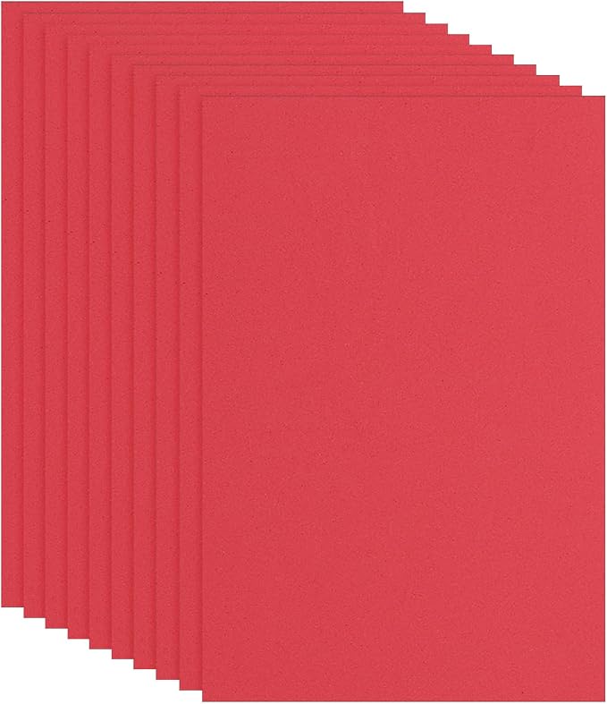 PATIKIL EVA Foam Sheet 10Pcs 12x8 Inch 2mm Thick Red | Easy Cutting EVA Foam by PATIKIL