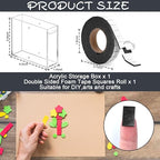 Double Sided Foam Tape Pre Cut 3/4 X 1/2 Inch EVA Foam Adhesive Squares Roll - Image 2