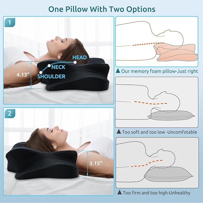 DONAMA Cervical Pillow for Neck and Shoulder, Contour Memory Foam Pillow - Image 3