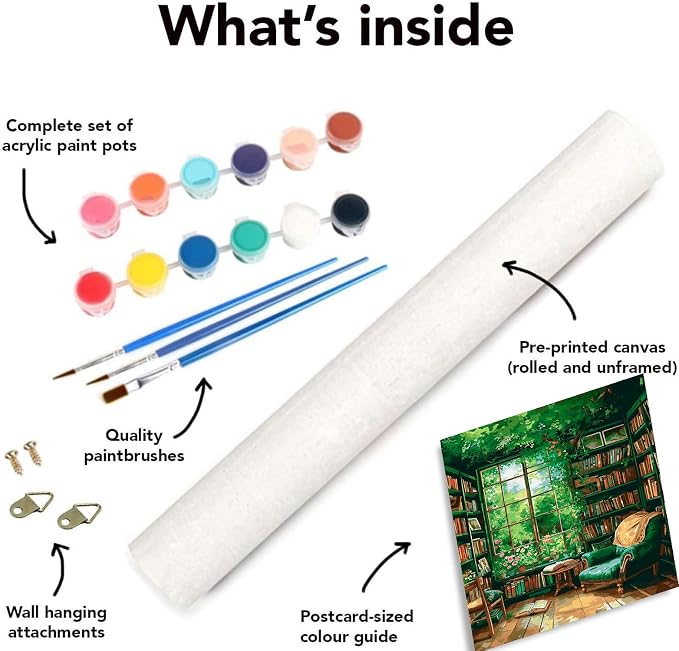 Clendo Paint by Number for Adults Beginners, Study Room Adults Paint by Numbers - Image 7