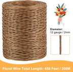 Brown Floral Wire, 656 Feet 2mm Paper Covered Bind Wire - Image 4
