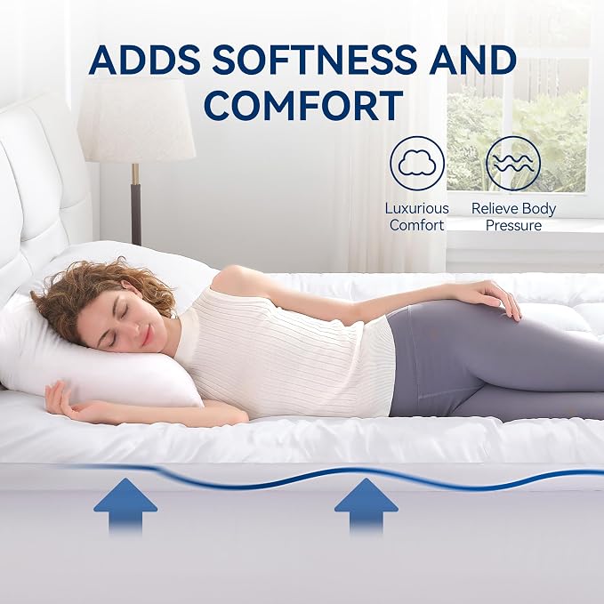 BDEUS Dual Layer 5 Inch Memory Foam Mattress Topper Queen Size, 2 Inch Gel - Image 3