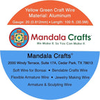 Mandala Crafts 20 Gauge Yellow Green Anodized Aluminum Craft Wire, 100 FT | - Image 3